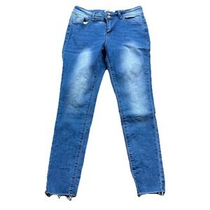 Tala Jeans sz 6 Denim Skinny Ankle Bottoms Distressed Wide Waist Band